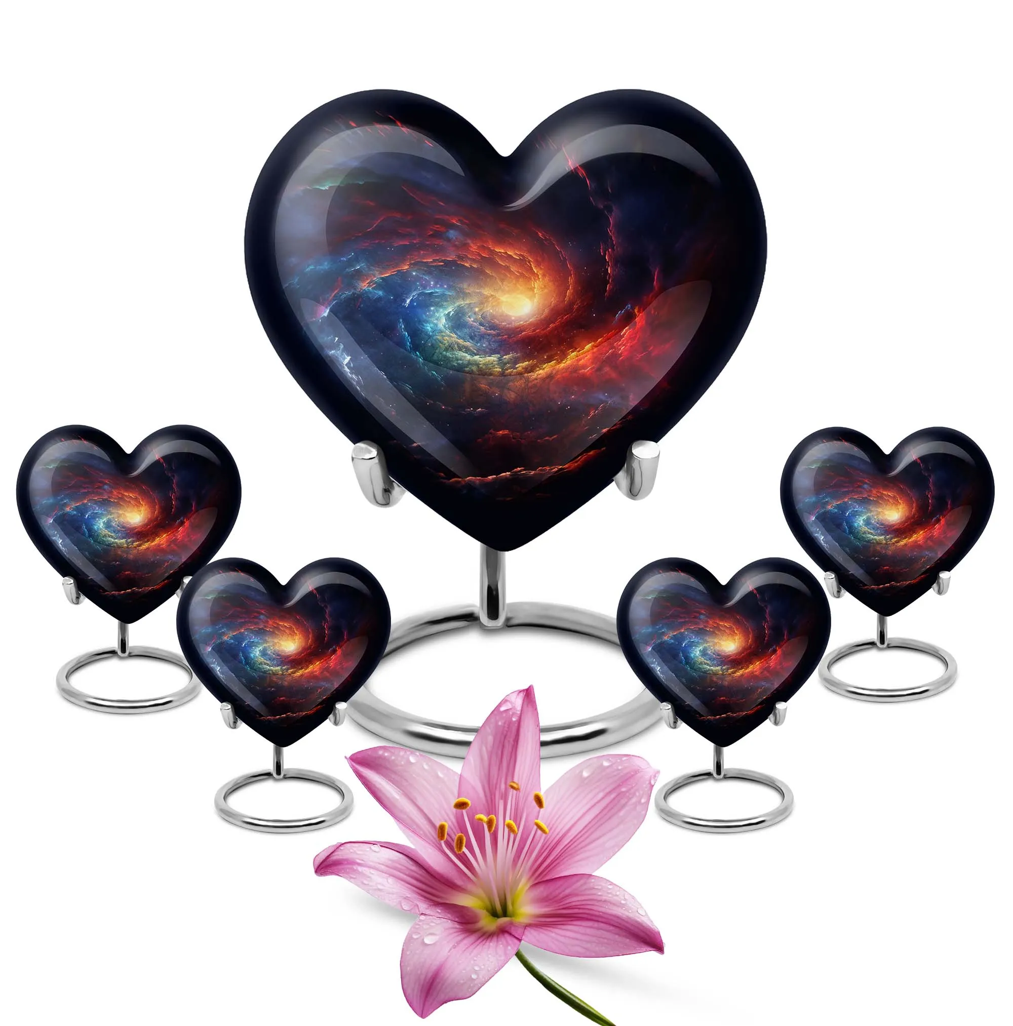 Heartfelt Rememberance - Unique Galaxy Urn for Custom Burial Memories, 10 Inches