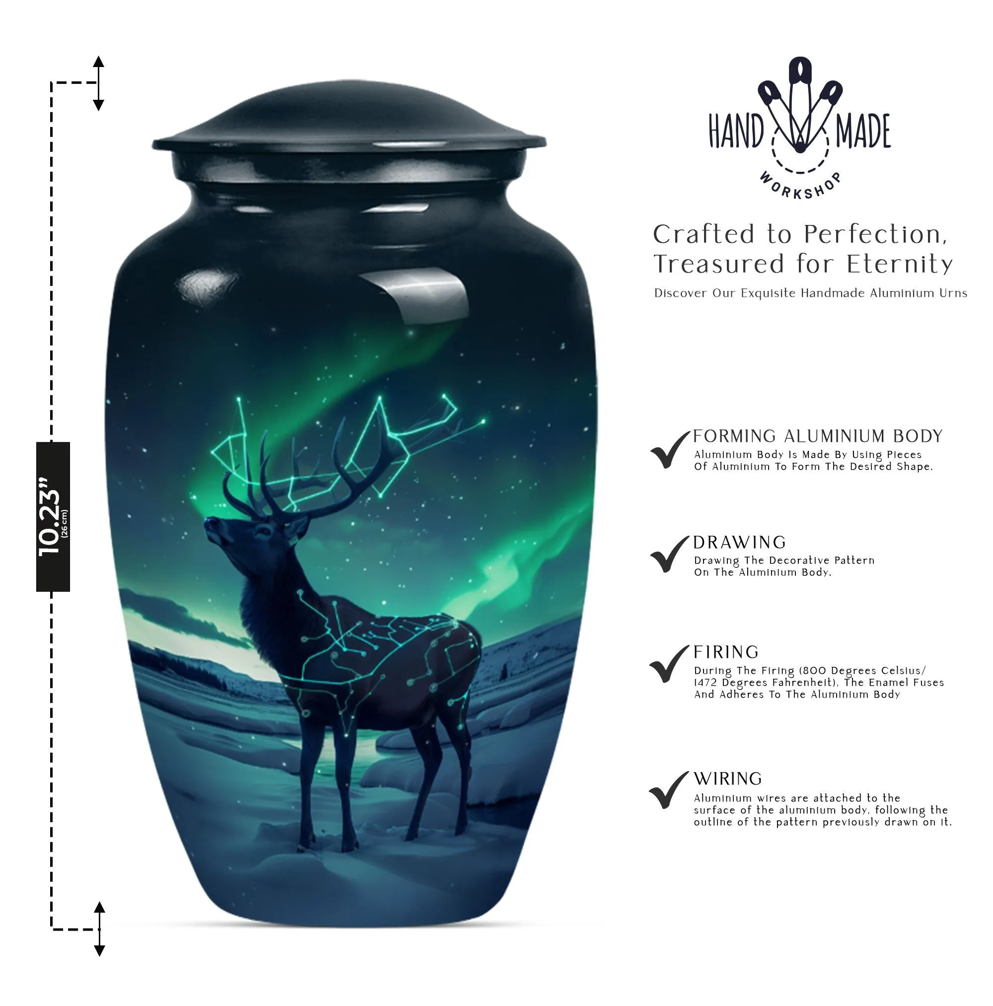 Heavenly Rest Deer Urn - Funeral Urn for Adult Male Dad