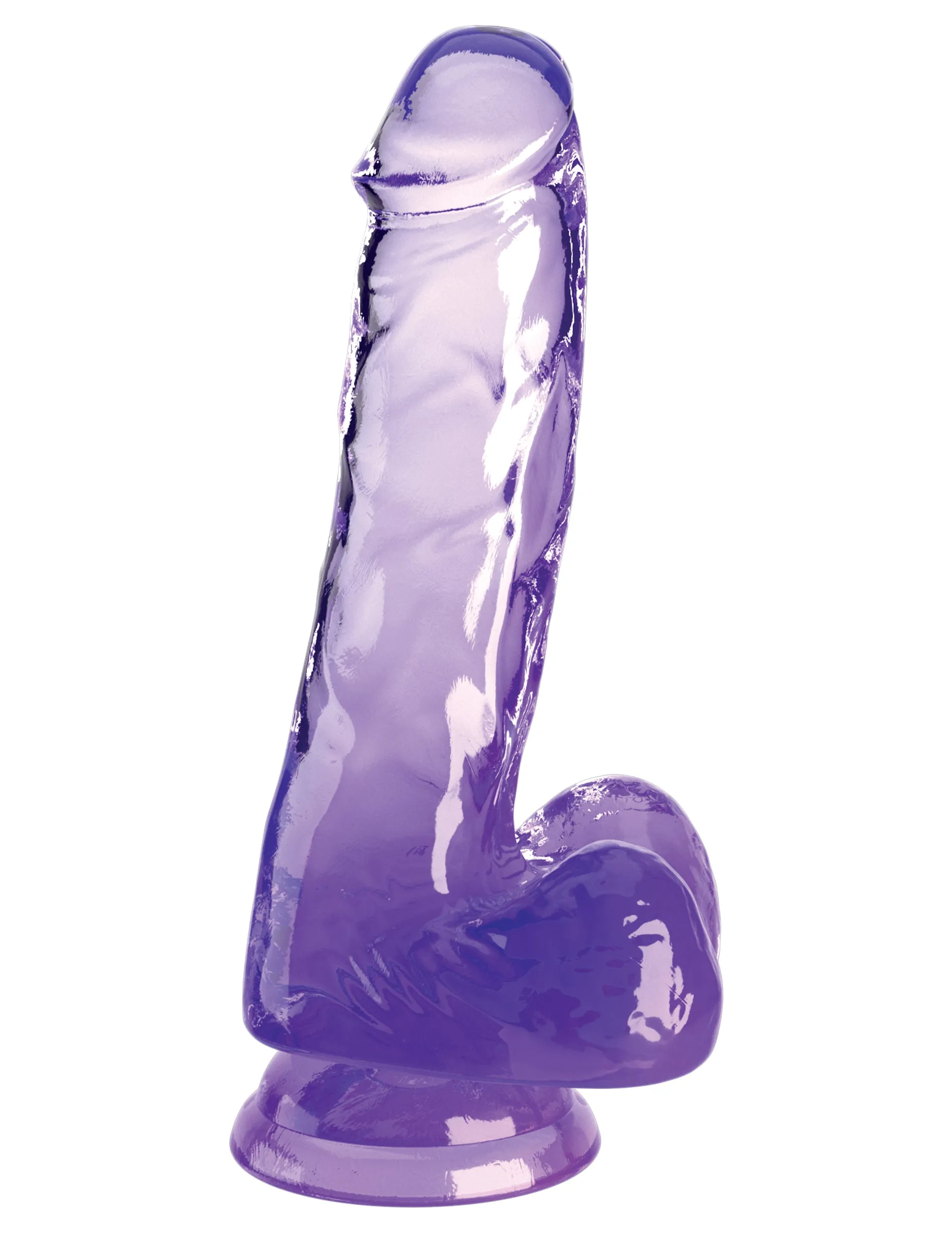 King Cock Clear 6 with Balls - Purple