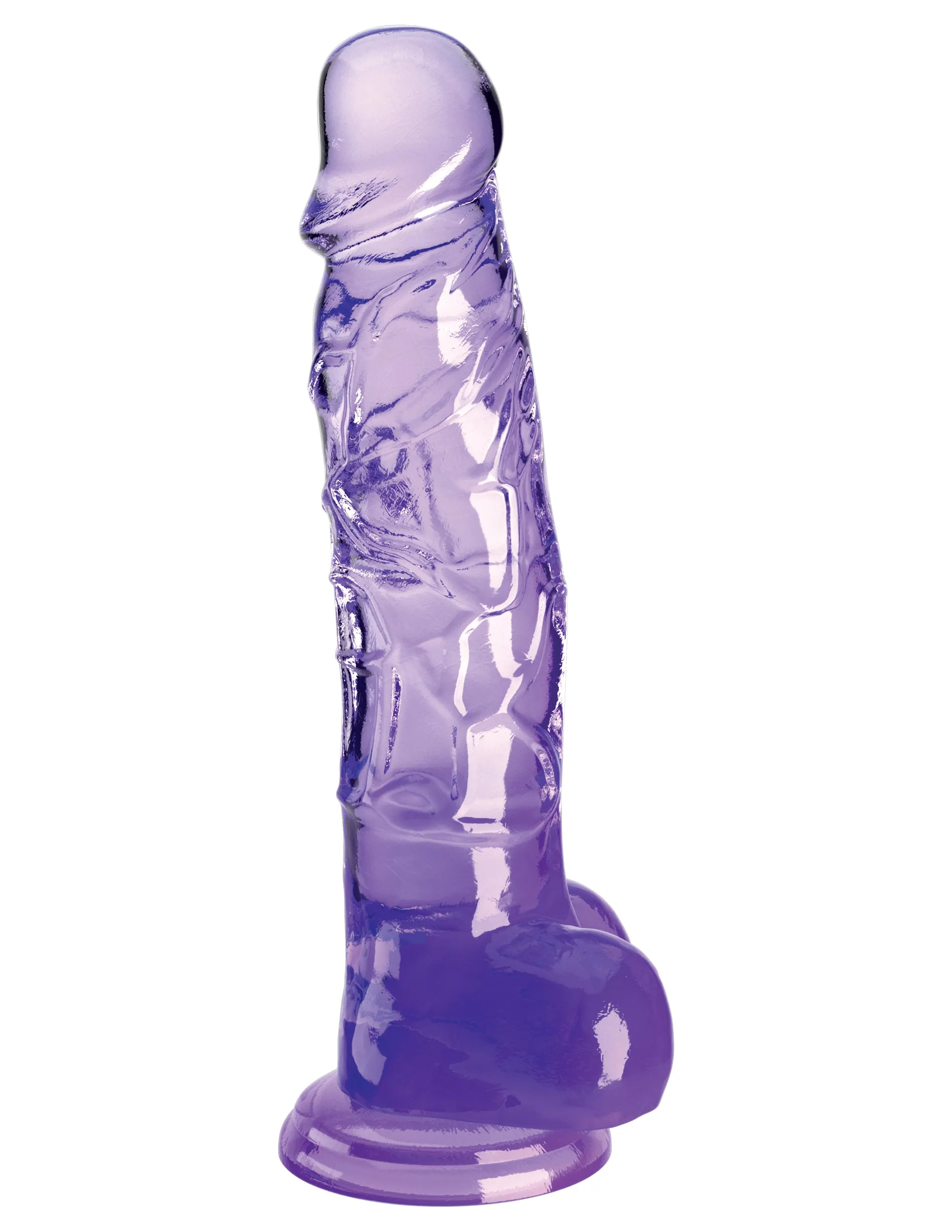 King Cock Clear 8 with Balls - Purple