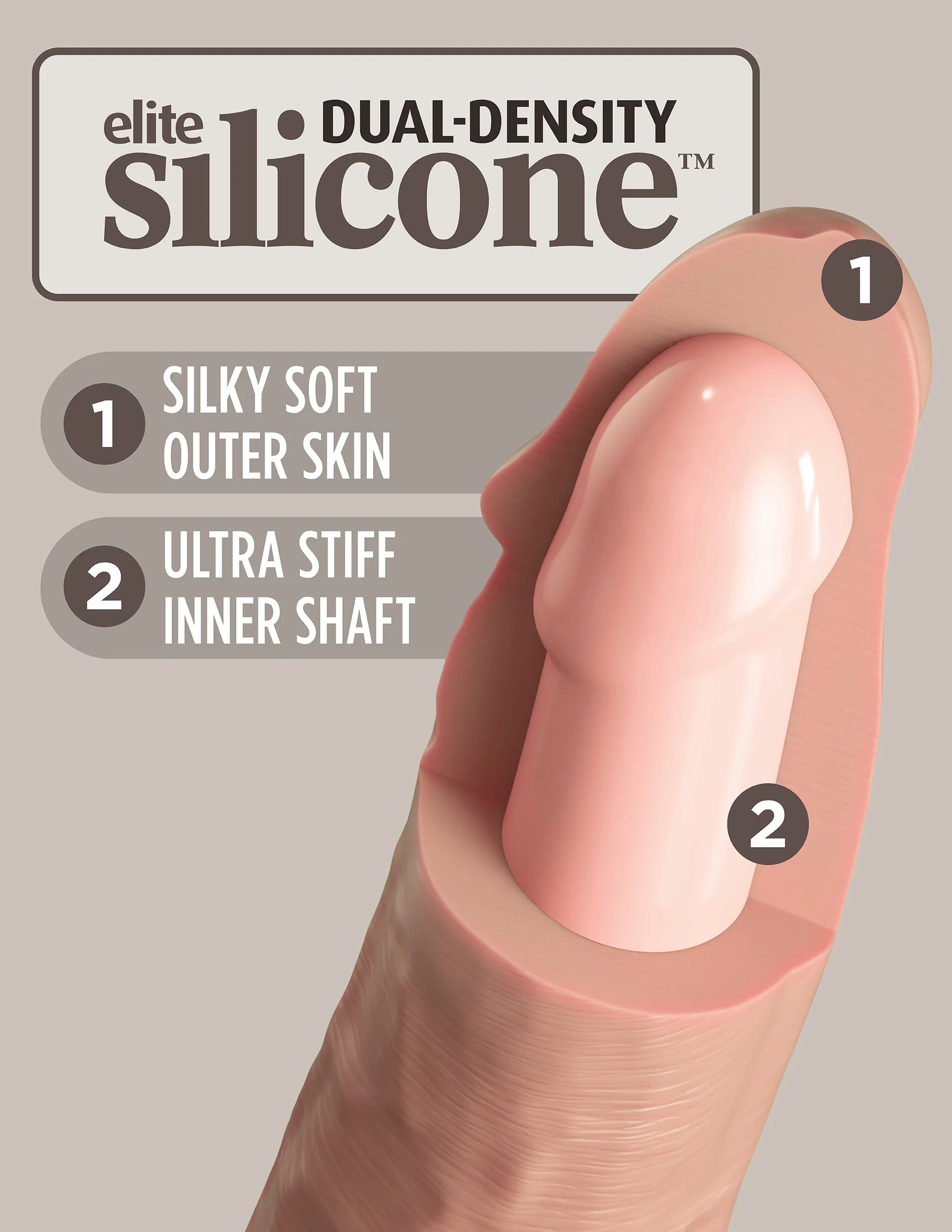 King Cock Elite 9 Vibrating Silicone Dual Density Cock with Remote