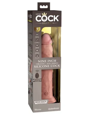 King Cock Elite 9 Vibrating Silicone Dual Density Cock with Remote