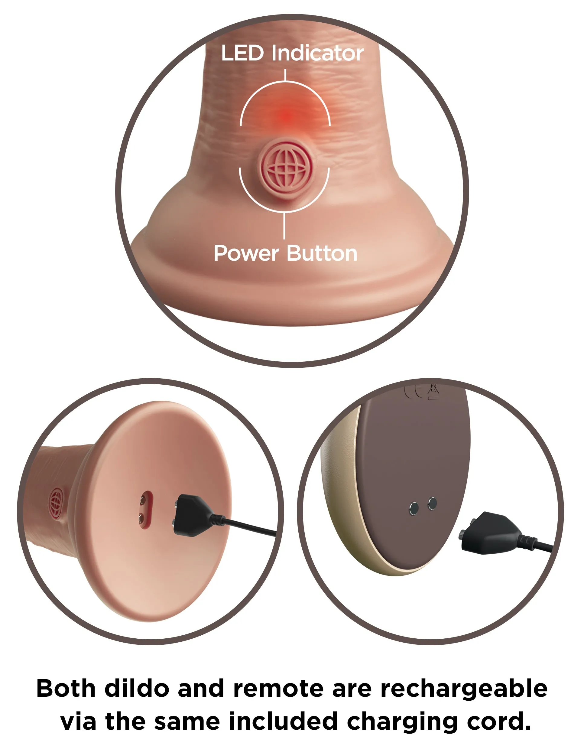 King Cock Elite 9 Vibrating Silicone Dual Density Cock with Remote