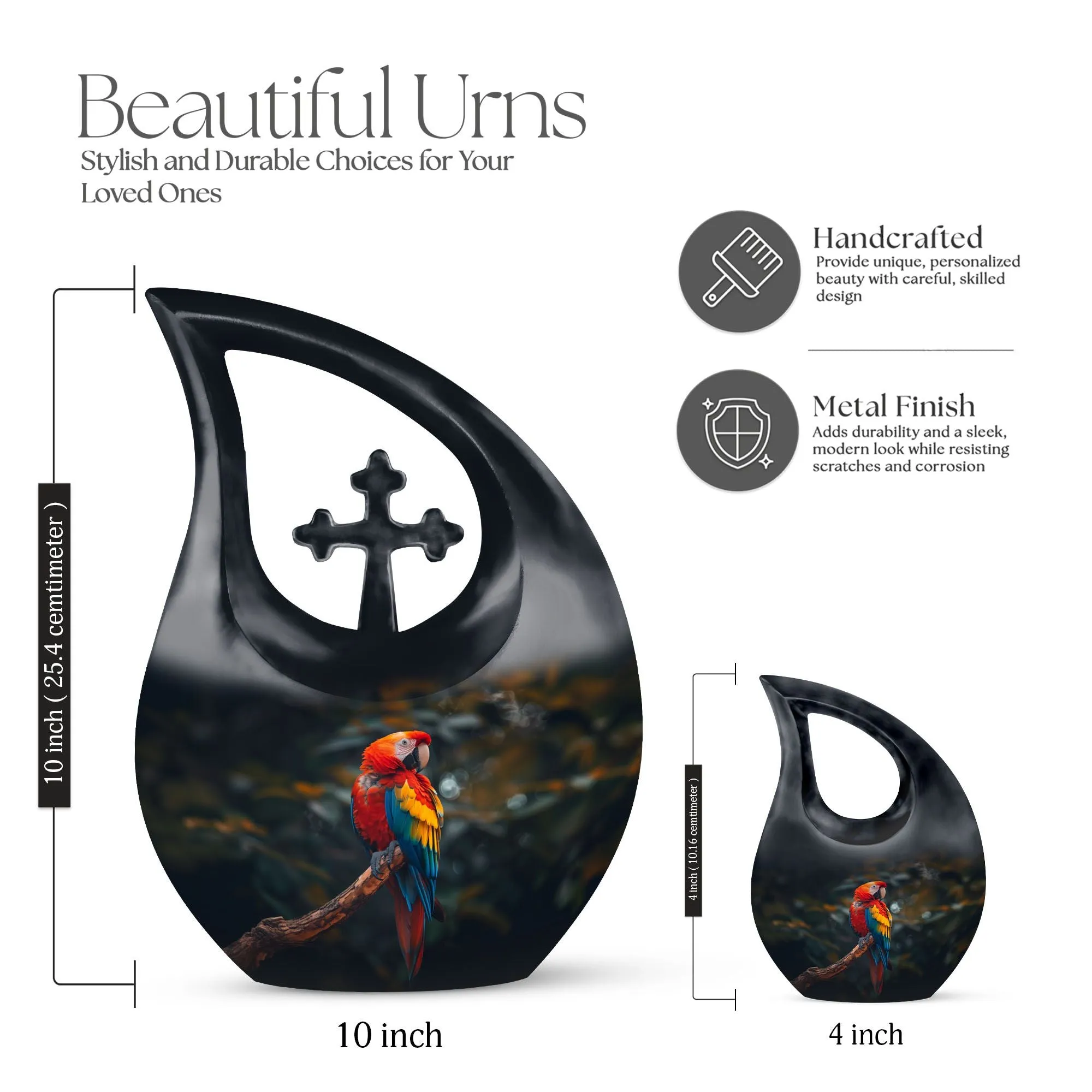 Macaw Parrot Commemorative Cremation Urn for Unforgettable Eternity