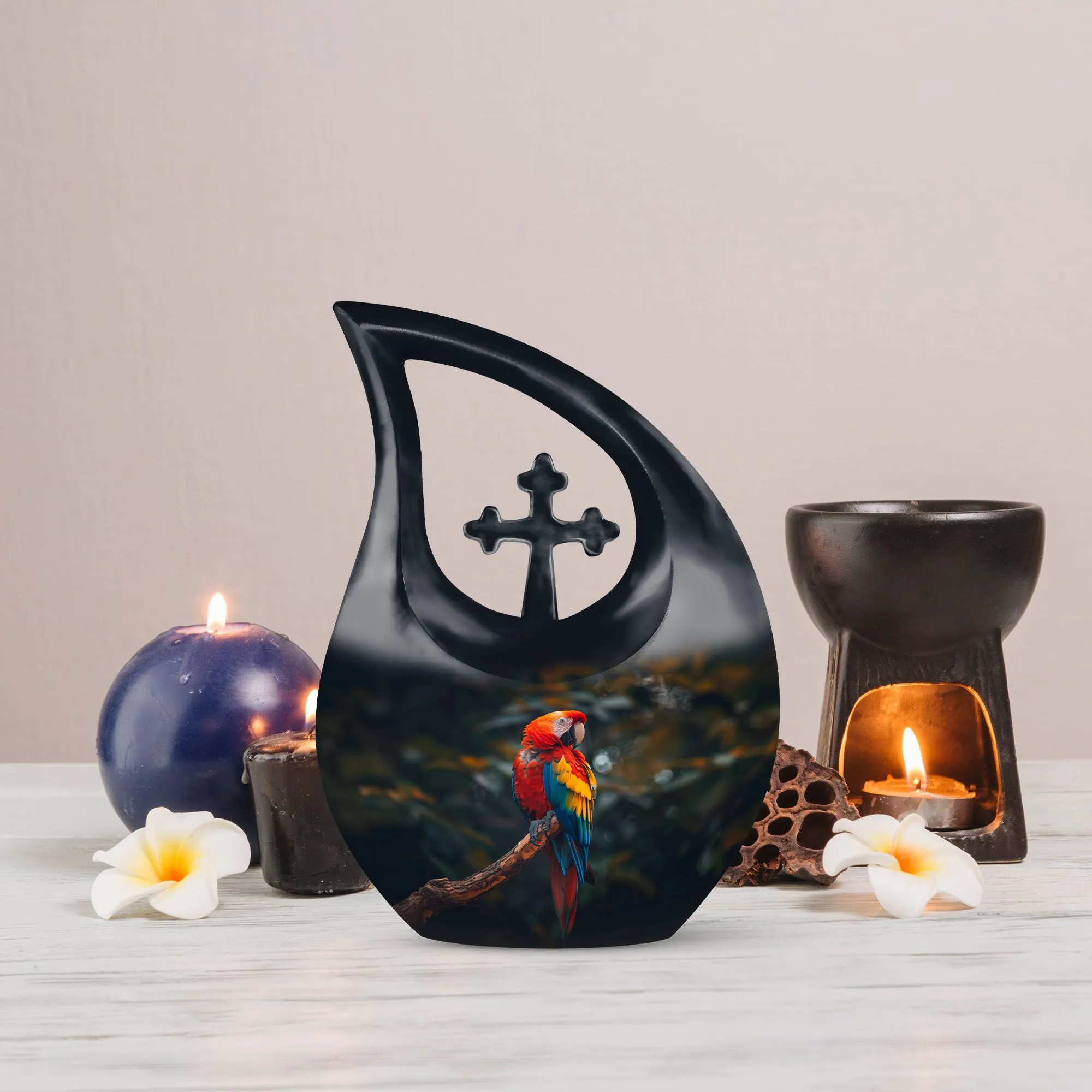 Macaw Parrot Commemorative Cremation Urn for Unforgettable Eternity