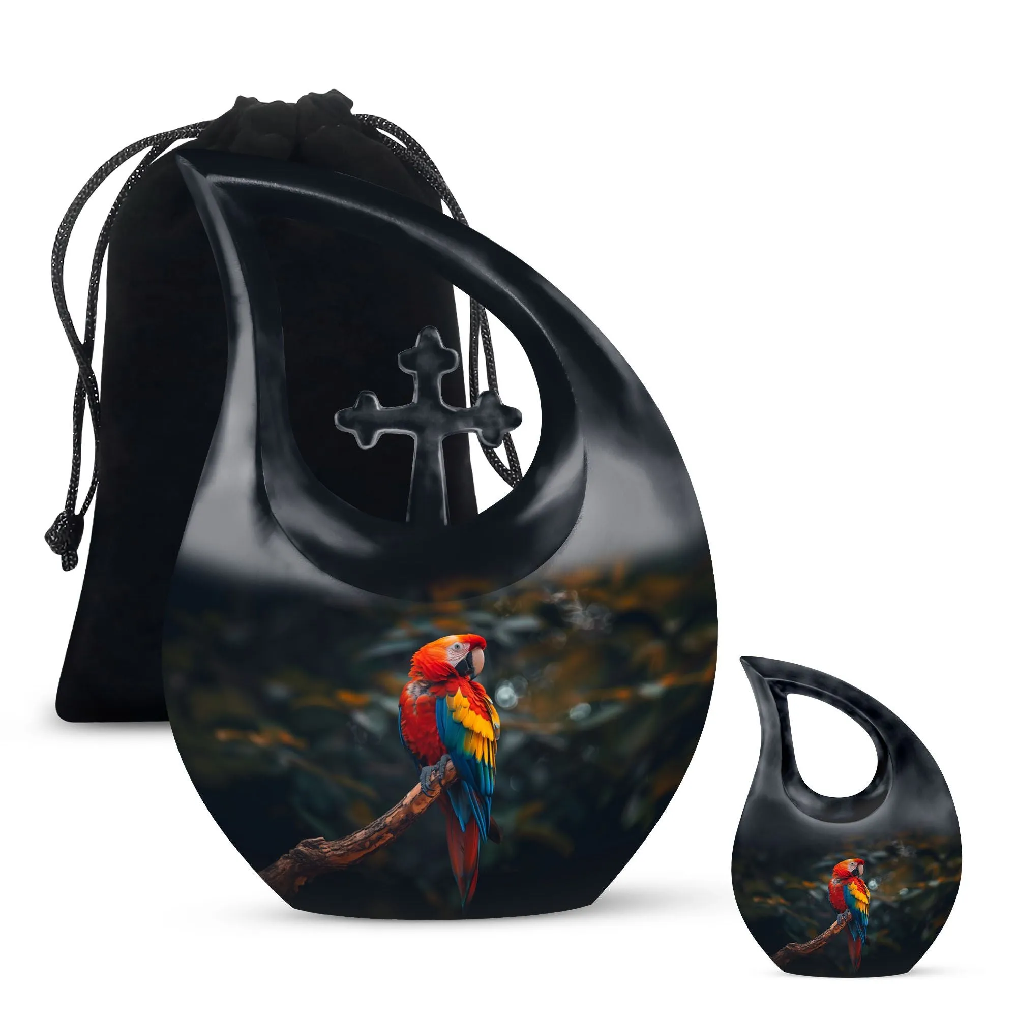 Macaw Parrot Commemorative Cremation Urn for Unforgettable Eternity