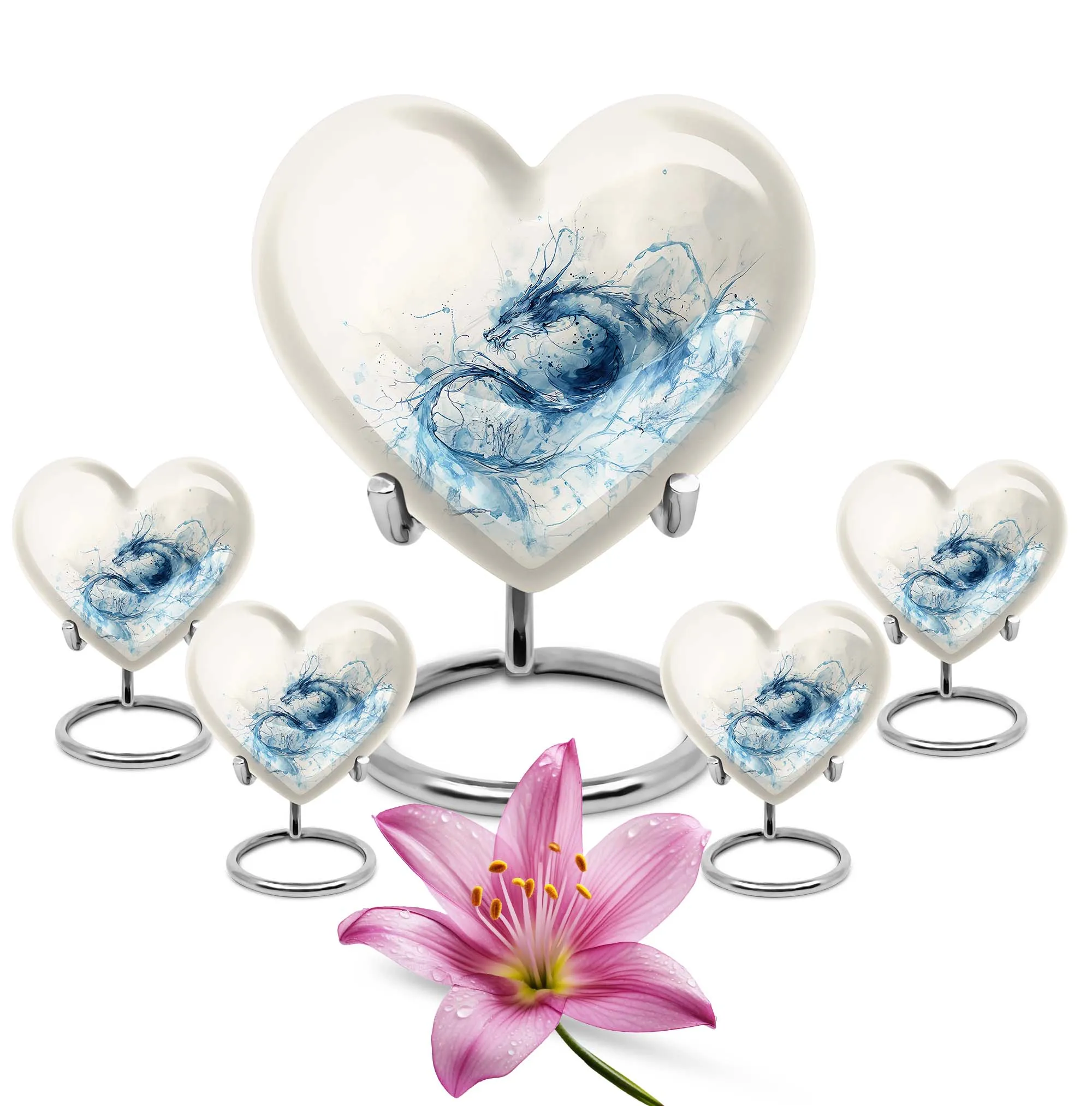 Medium Size Dragon Memorabilia Urn With Artistic Abstract Design