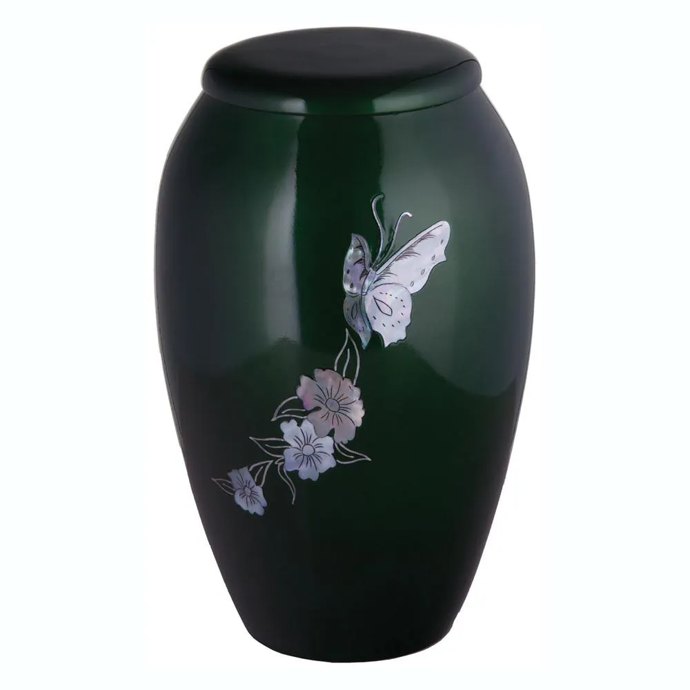 Mother of Pearl Butterfly Cremation Urn