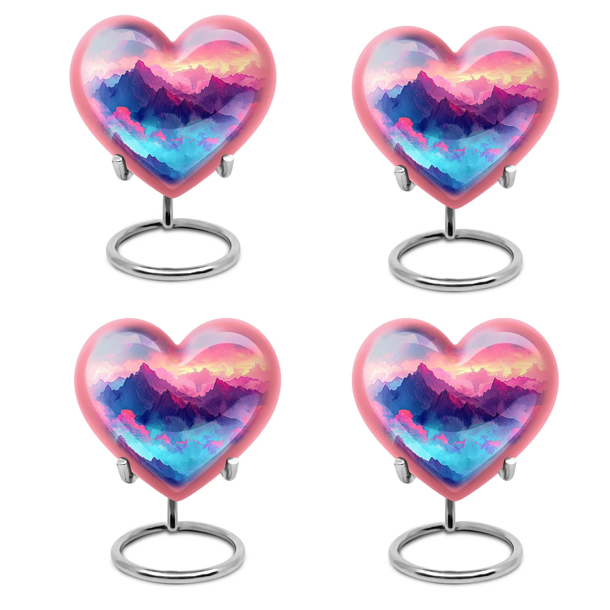 MOUNTAINS Heart Urn Purple Meadow, Perfect Memorial Urns for Burial Ashes