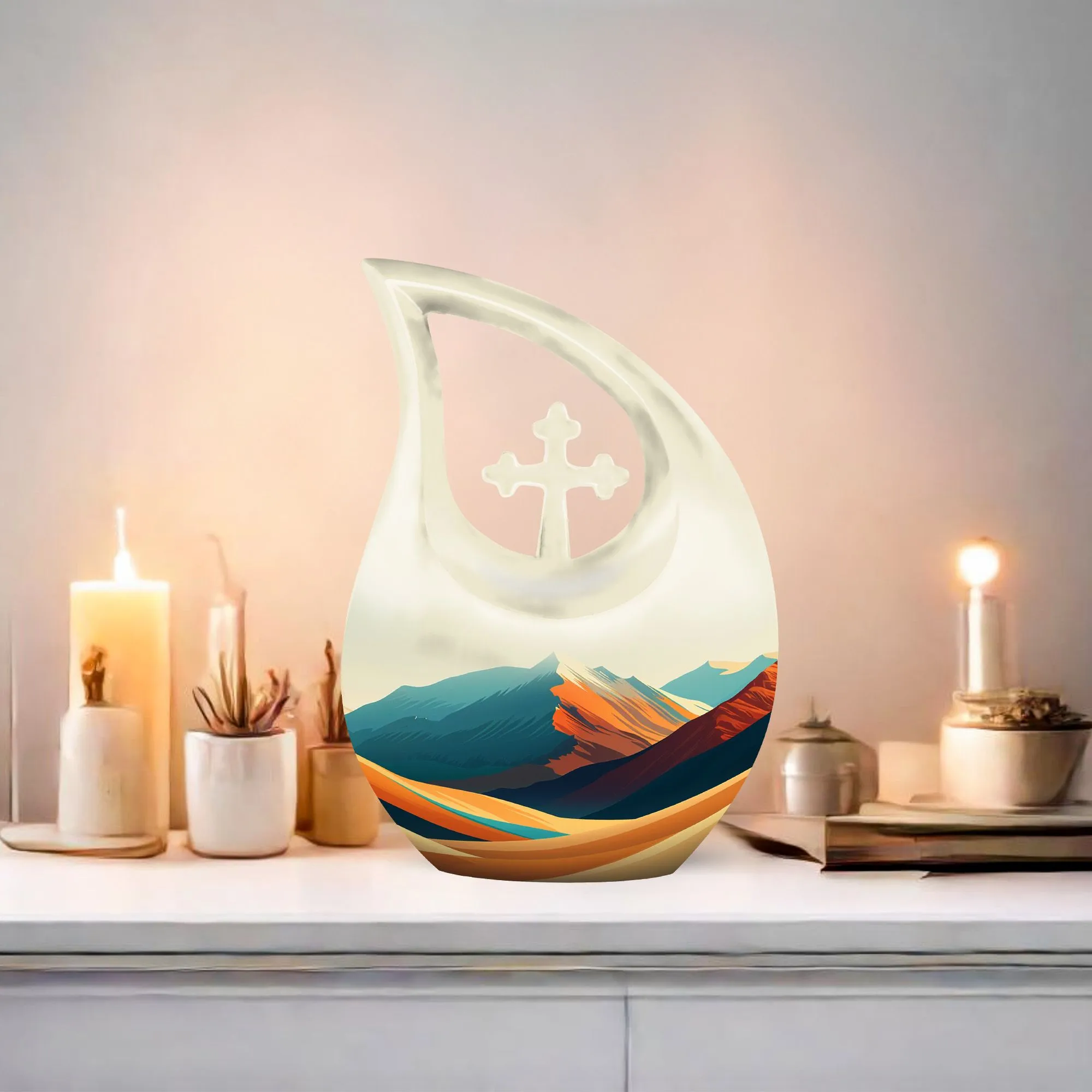 Mountains Urn: Tranquil Memorial Tribute for Human Ashes