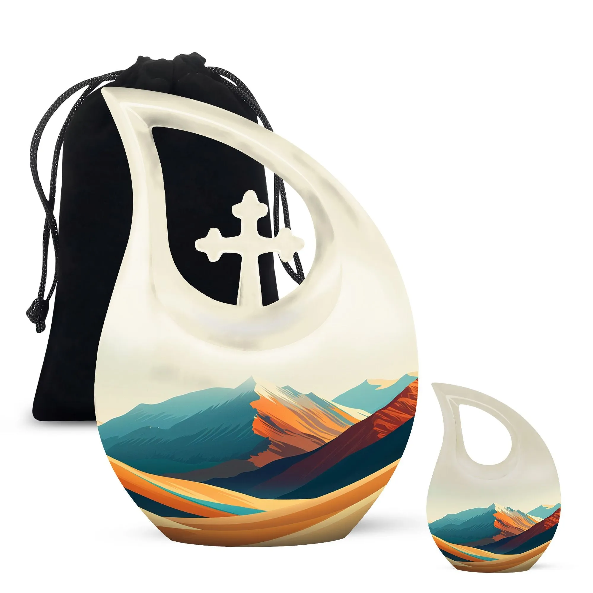 Mountains Urn: Tranquil Memorial Tribute for Human Ashes