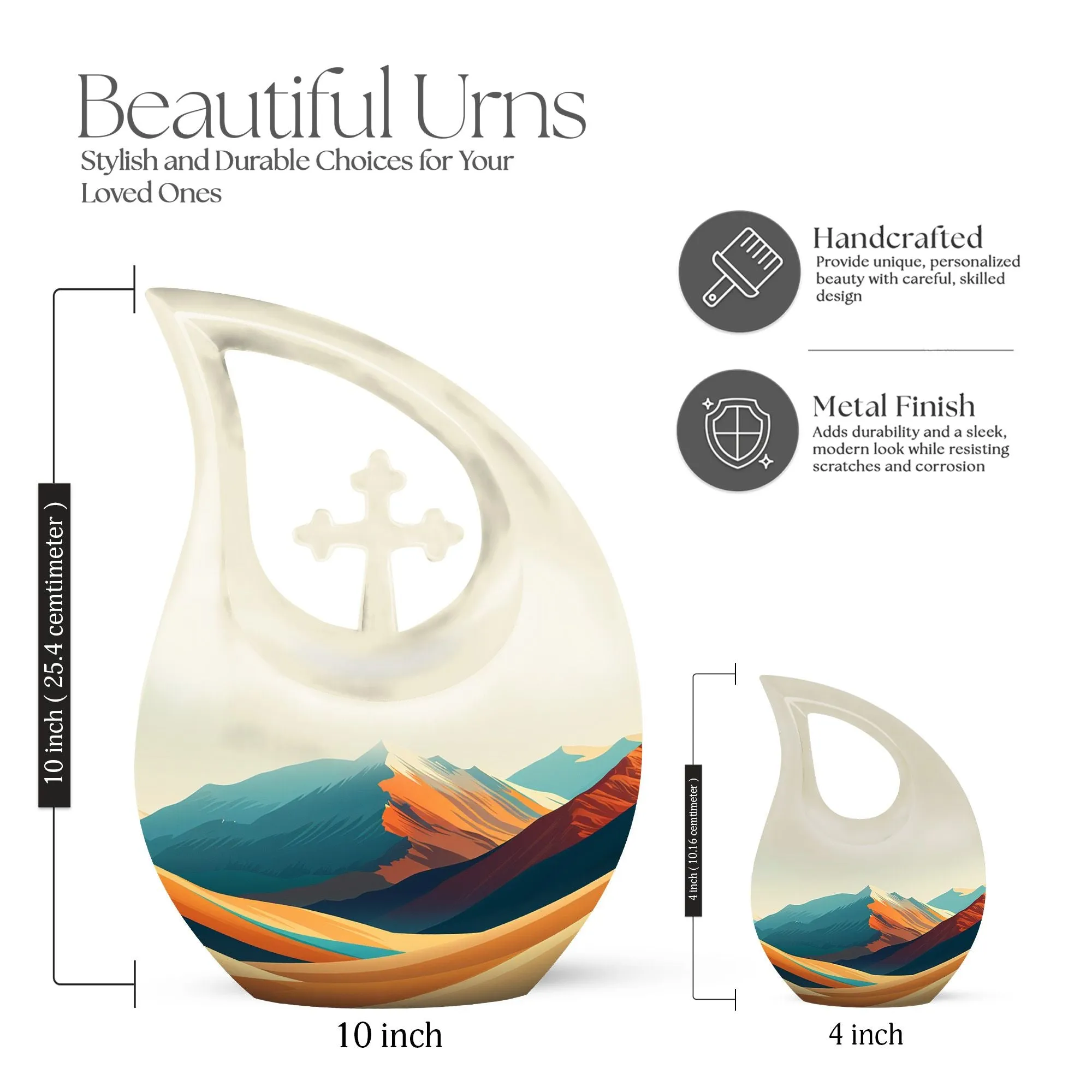 Mountains Urn: Tranquil Memorial Tribute for Human Ashes