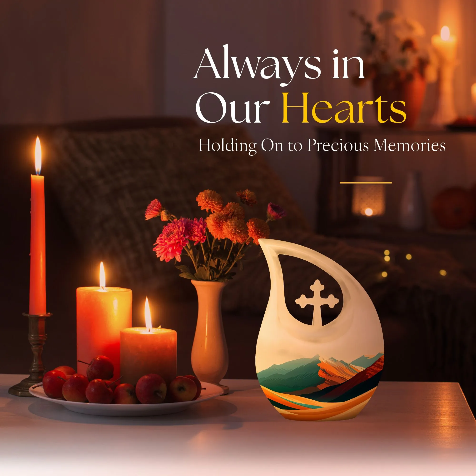 Mountains Urn: Tranquil Memorial Tribute for Human Ashes