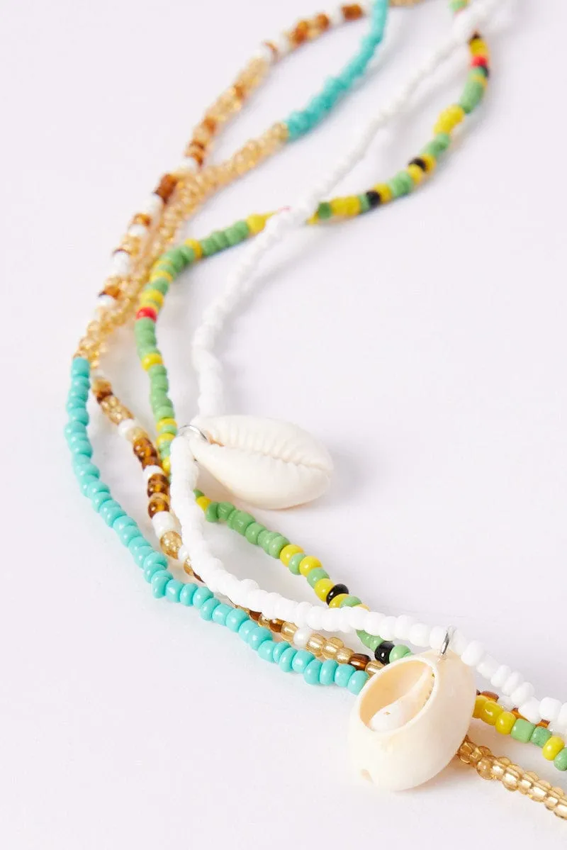 Multi Beads Belly Chain Shell
