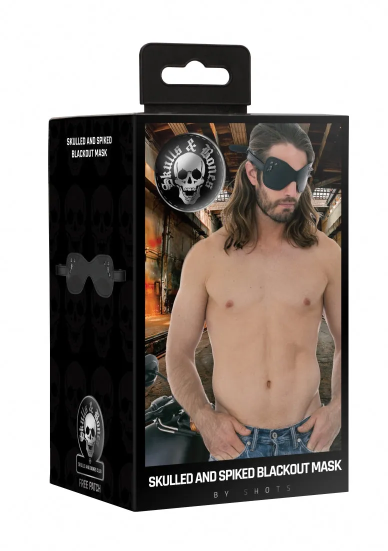 Ouch! Skulls And Bones - Large Eye Mask With Skulls & Spikes - B