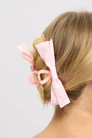 Pink Bow Hair Claw Clip