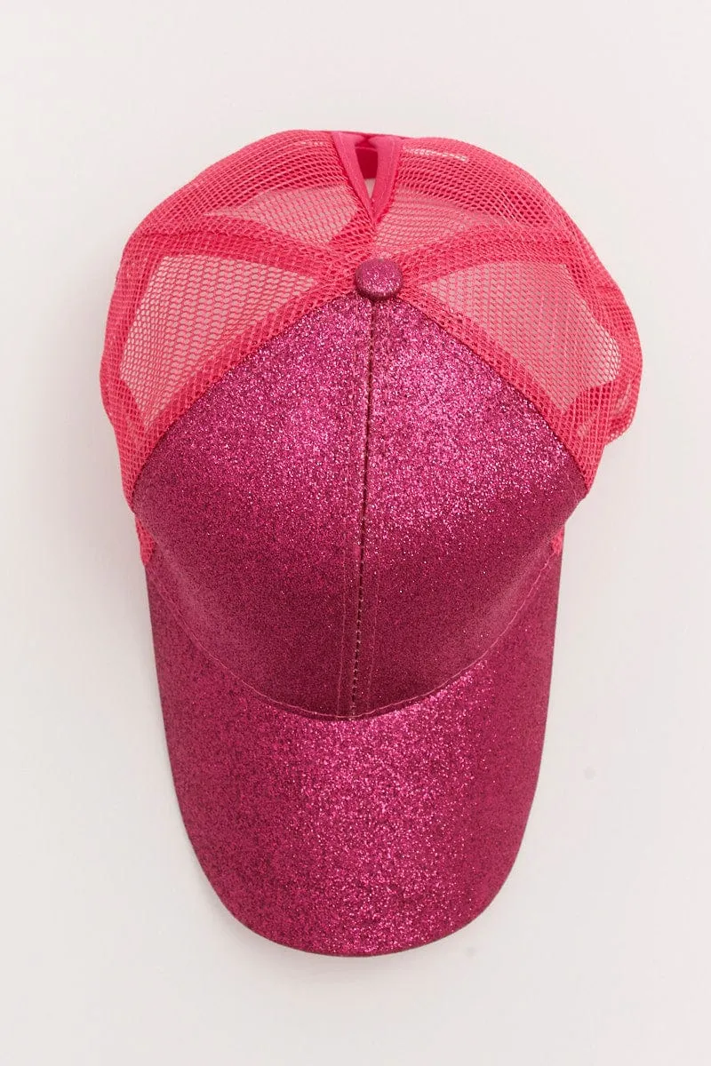 Pink Glitter Trucker Cap