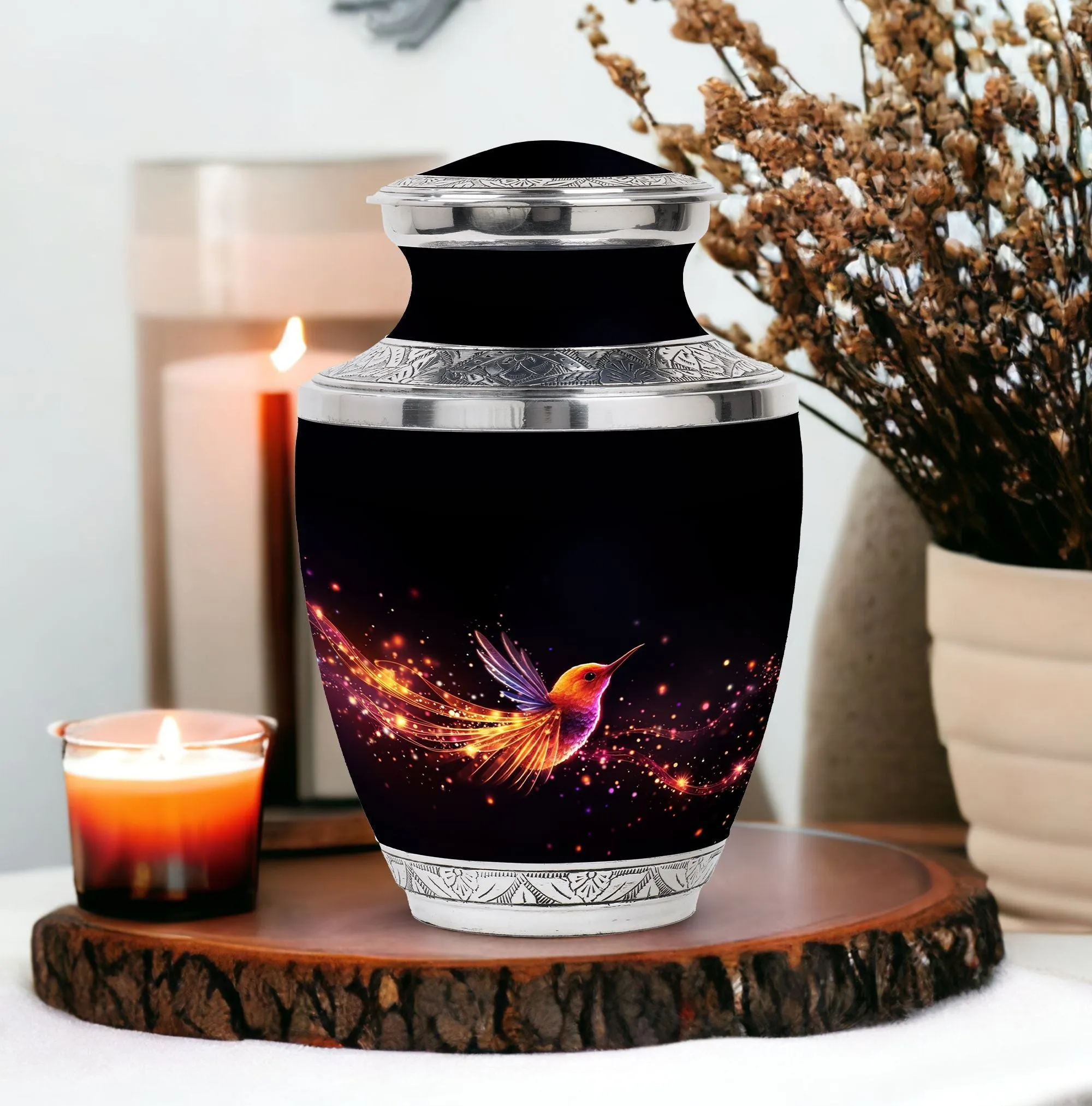 Radiant Sparrow Memorial: Artistic Cremation Urn for Adults