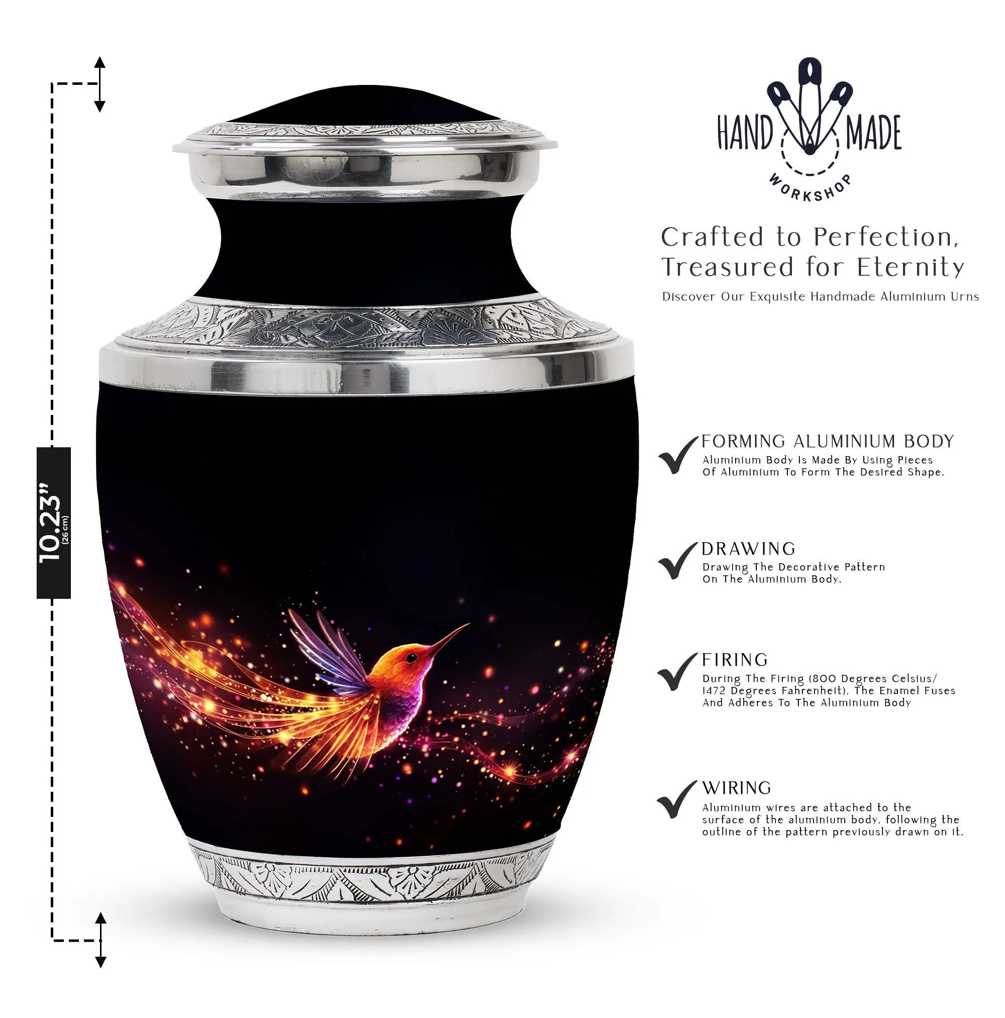 Radiant Sparrow Memorial: Artistic Cremation Urn for Adults