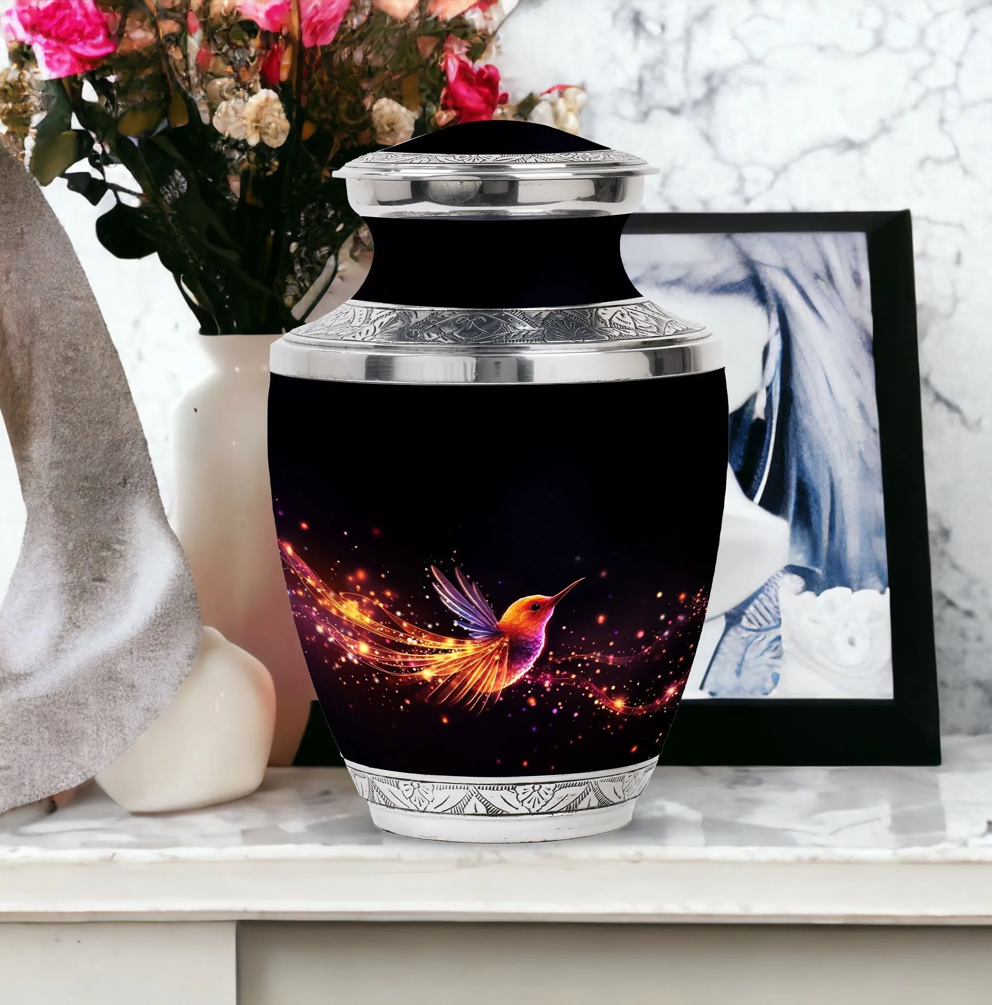 Radiant Sparrow Memorial: Artistic Cremation Urn for Adults