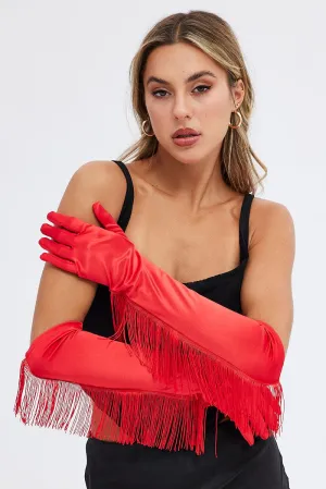 Red Tasseled Gloves