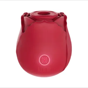 Rosebud Silicone Suction Rechargeable Vibrator - Red