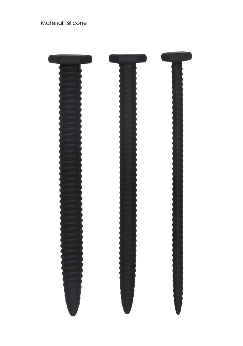 Silicone Screw Plug Set - Urethral Sounding - Black
