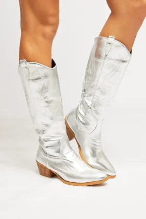 Silver Cowboy Boots