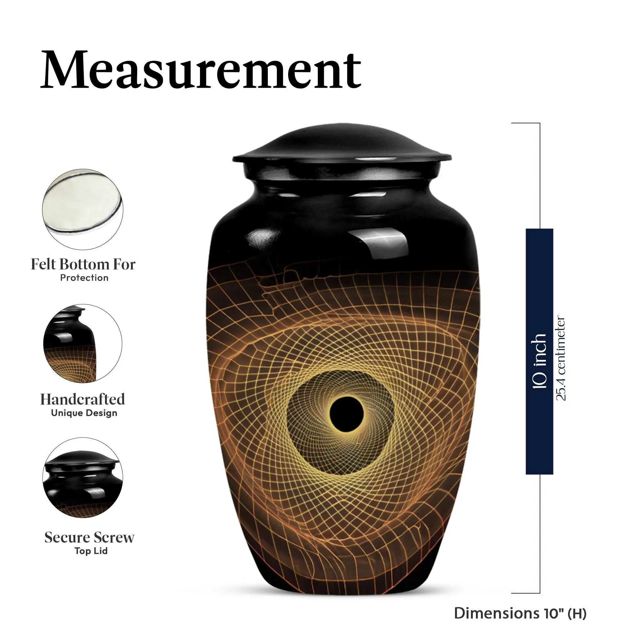 Spiral Urn - Multifaceted Burial Large Urn for Timeless Memories