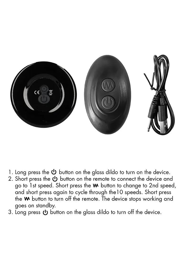 Thumby - Glass Vibrator - With Suction Cup And Remote - Rechargeable - 10 Speed