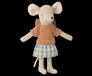 Tricycle Mouse, Big Sister With Bag - Old Rose