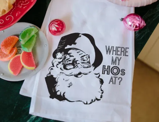 Twisted Wares Adult Humor Holiday Flour Kitchen Towel