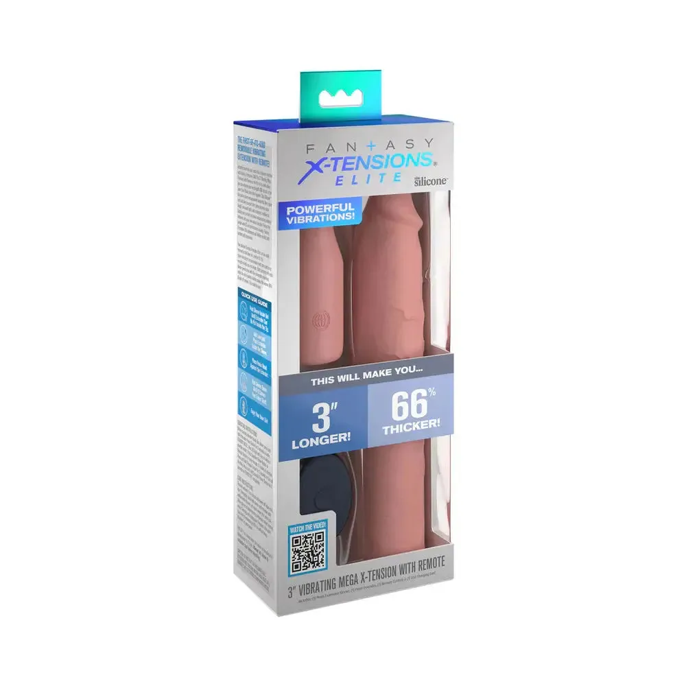 Vibrating Penis Sleeve Sex Toy 9 inch Silicone Penis Extender Extension Sleeve