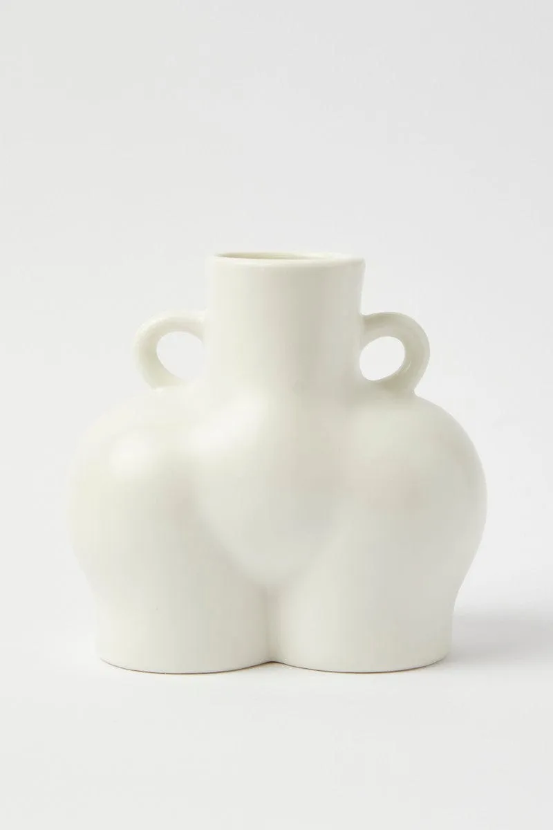 White Ceramic Booty Vase