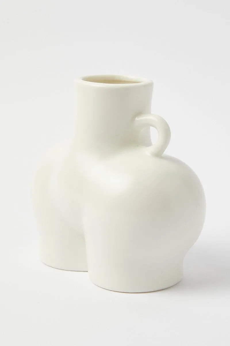 White Ceramic Booty Vase