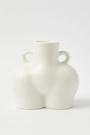 White Ceramic Booty Vase
