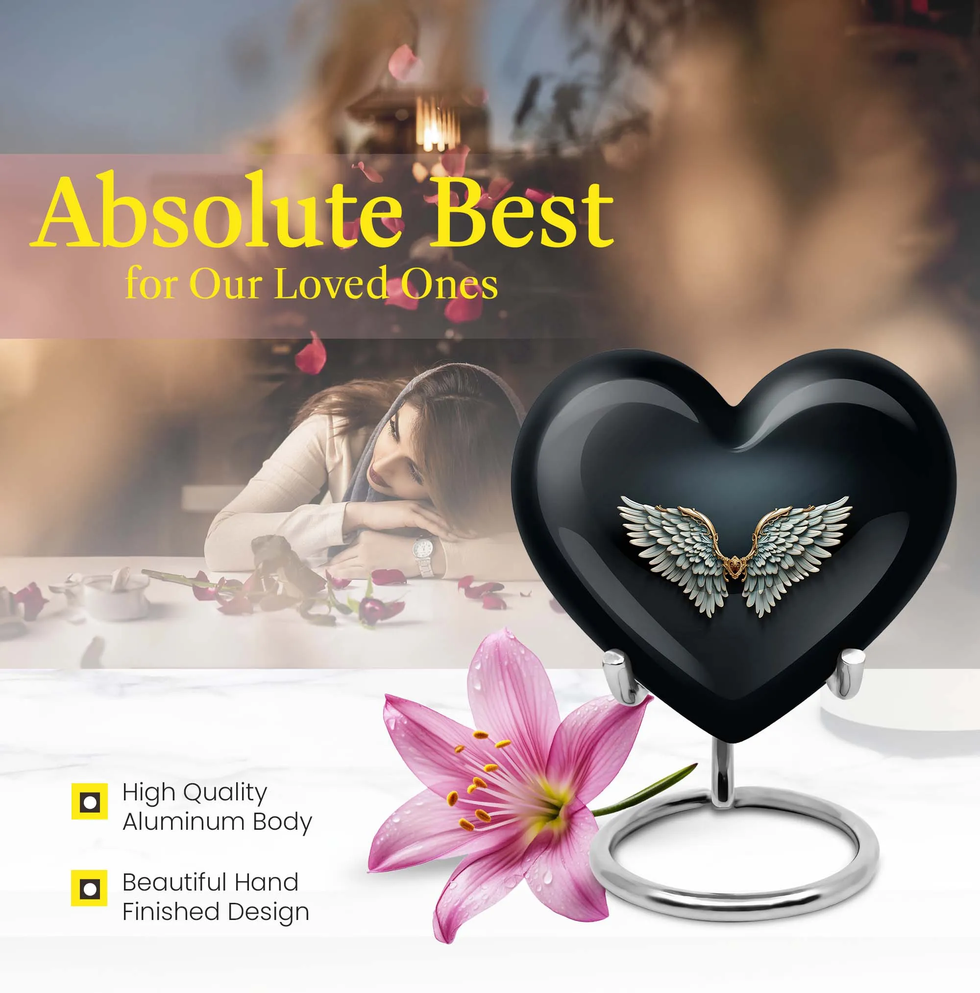 Wings Blue Solace Medium Sized Memorial Urn