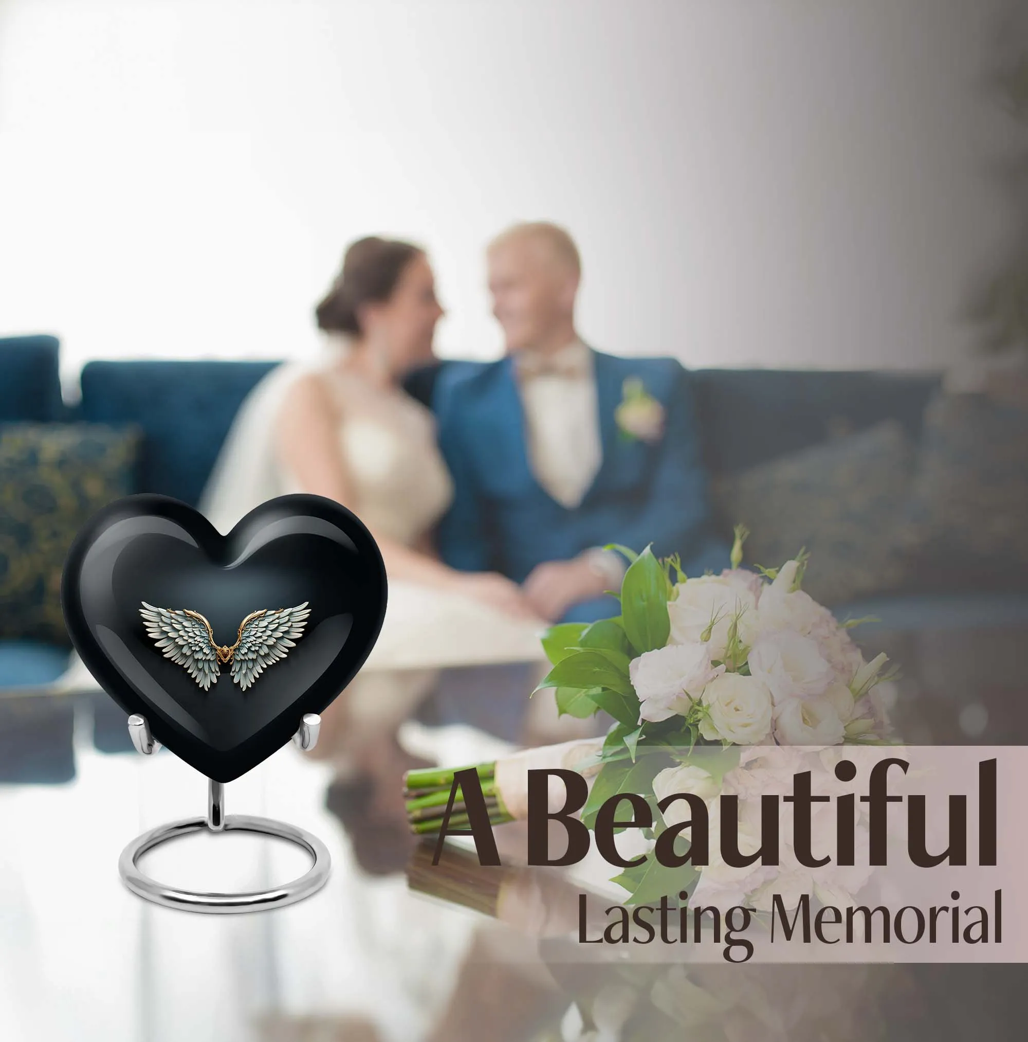 Wings Blue Solace Medium Sized Memorial Urn
