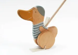 Wooden Push Toy Duck Blue