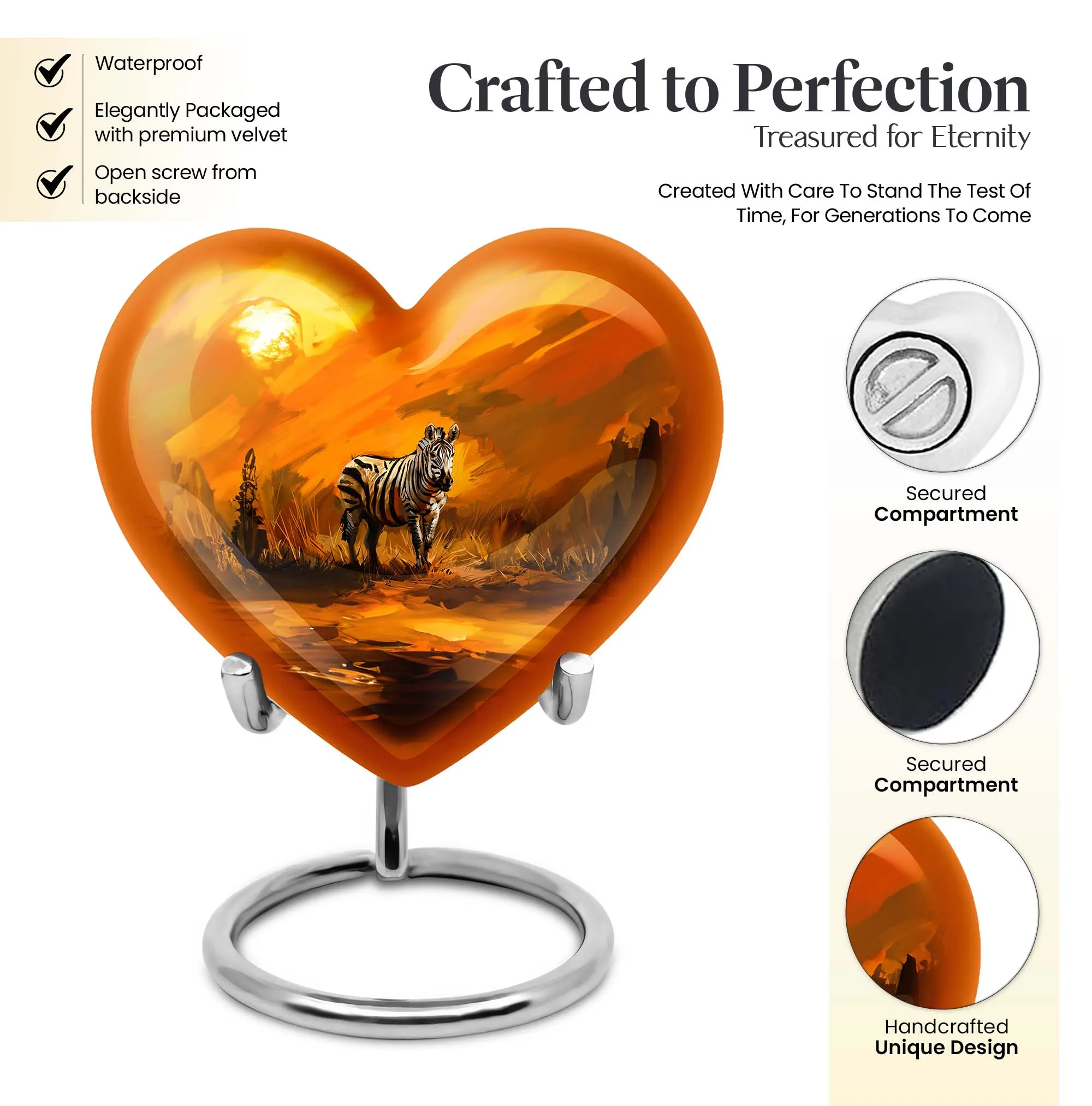 Zebra Large Urn - A dignified tribute to adults with memorial urns